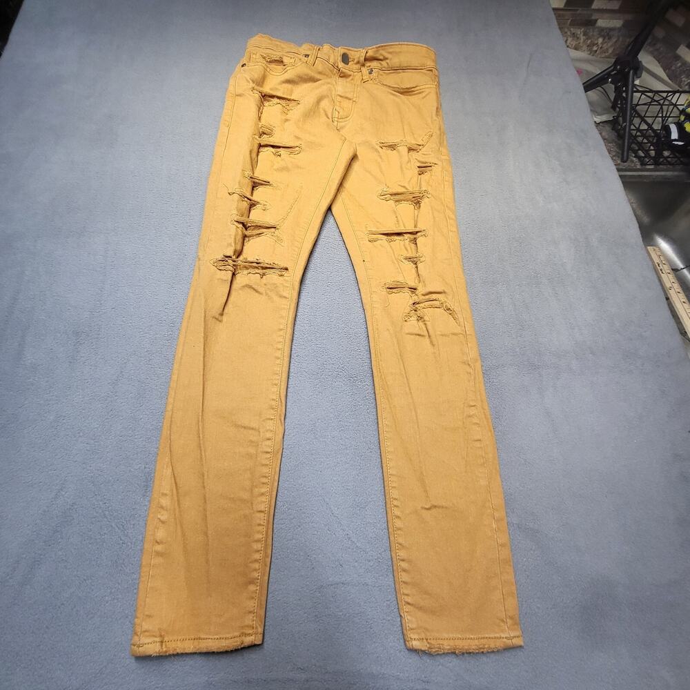 Jordan Craig Jeans Mens 31x32 Brown Ross‎ Skinny Leg Distressed Denim
